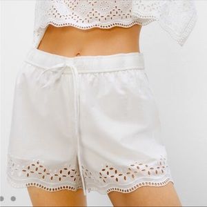 White Club Monaco Eyelet Shorts Size 14